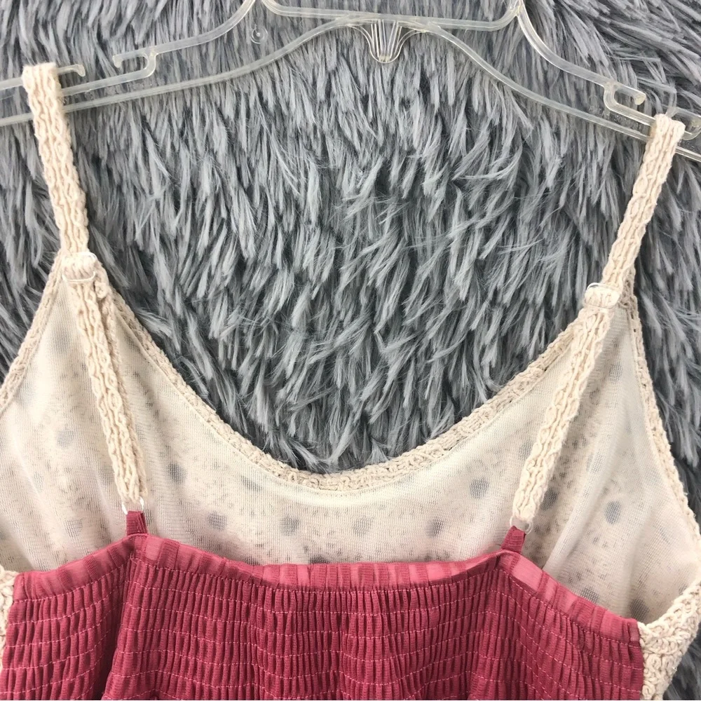 Rebellion Halter Top Womens XL Crotchet Layered Adjustable Strap Shirt